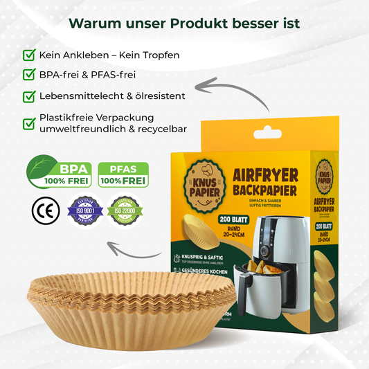 Airfryer Backpapier XXL Rund 20-24cm