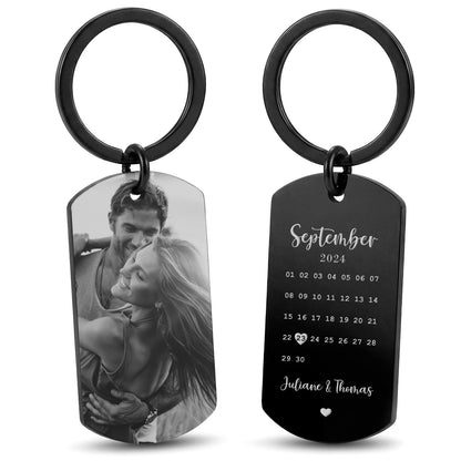 Metall Dog Tag mit Gravur - Dein Foto & Kalender