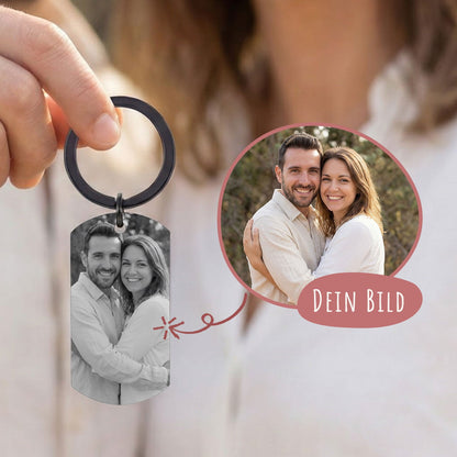 Metall Dog Tag mit Gravur - Dein Foto & Wunschtext