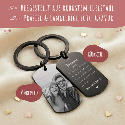 Metall Dog Tag mit Gravur - Dein Foto & Kalender