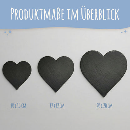 Bedrucktes Schieferherz - Paarfoto - Personalisiertes Geschenk