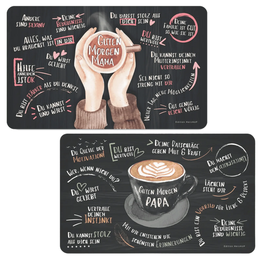 Frühstücksbrettchen Set „Guten Morgen Mama und Papa“ – Ein liebevolles Dankeschön für die besten Eltern der Welt