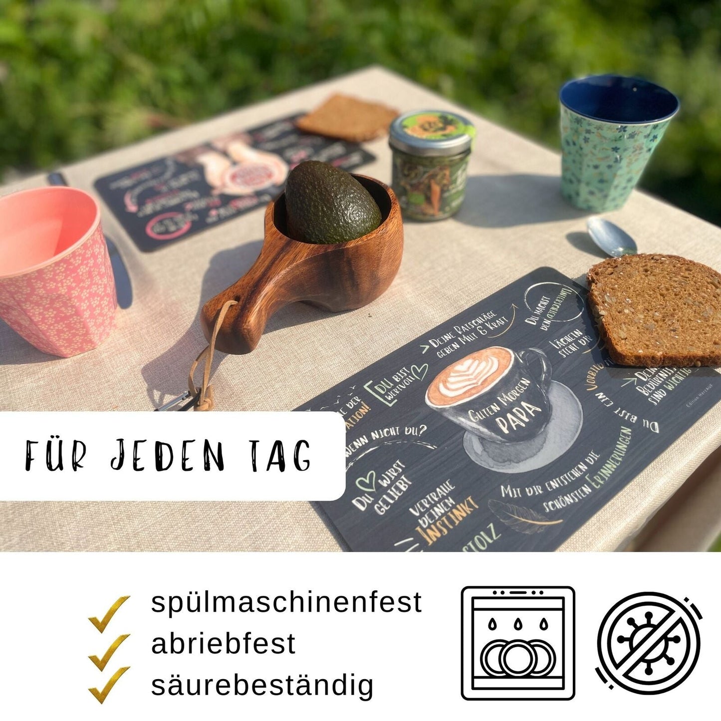 Frühstücksbrettchen Set „Guten Morgen Mama und Papa“ – Ein liebevolles Dankeschön für die besten Eltern der Welt