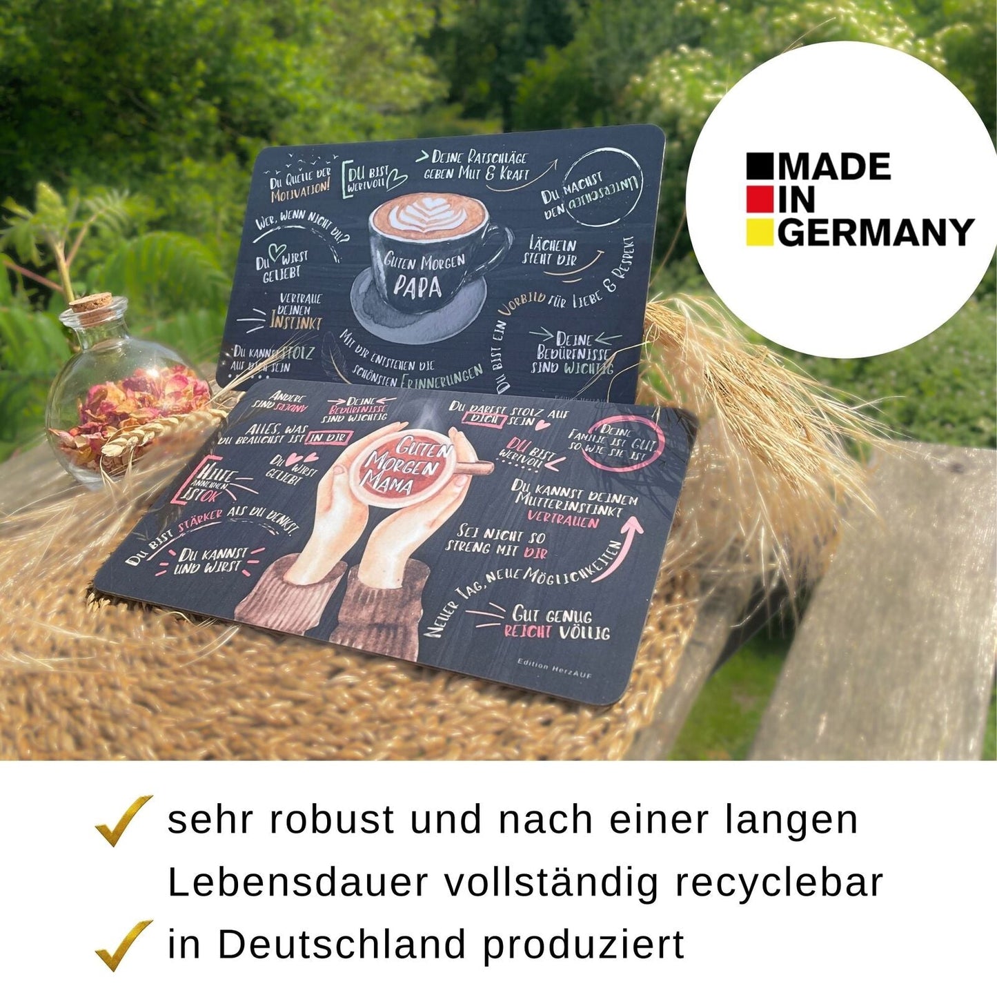 Frühstücksbrettchen Set „Guten Morgen Mama und Papa“ – Ein liebevolles Dankeschön für die besten Eltern der Welt
