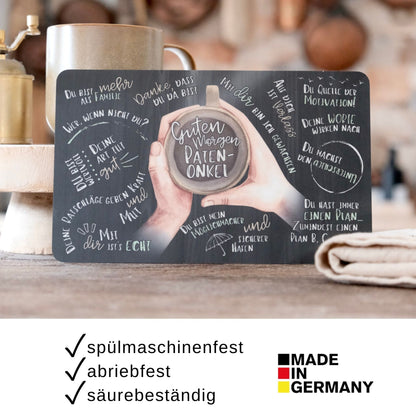 Frühstücksbrettchen „Guten Morgen Patenonkel“ – Ein persönliches Geschenk für einen besonderen Menschen